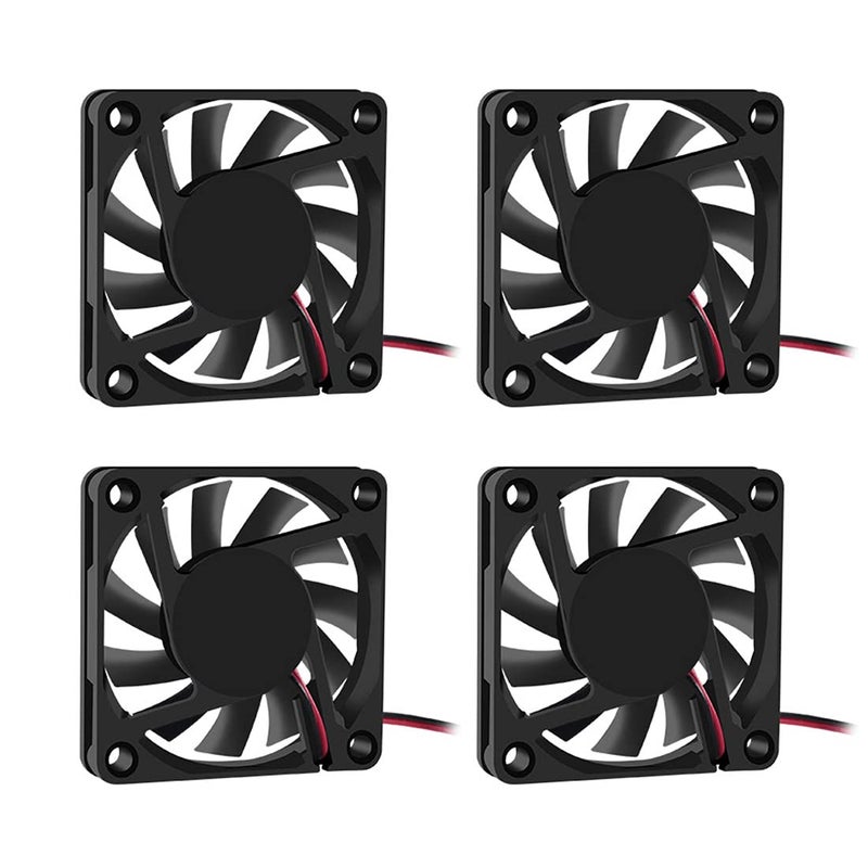 Dorhea Fan 60x60x10 mm DC 24V 6010 Brushless Cooling Fan, Replacement Ball Bearing 60mm Fan for Cooling DIY PC Computer Case Fan - 2 Pin Case Fan (Pack of 4Pcs) - Image 1